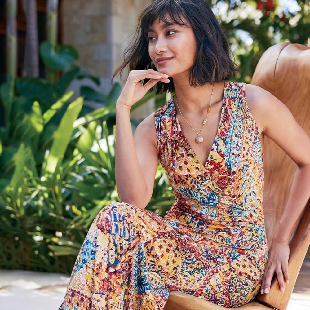Vibrant Floral Sleeveless maxi dress